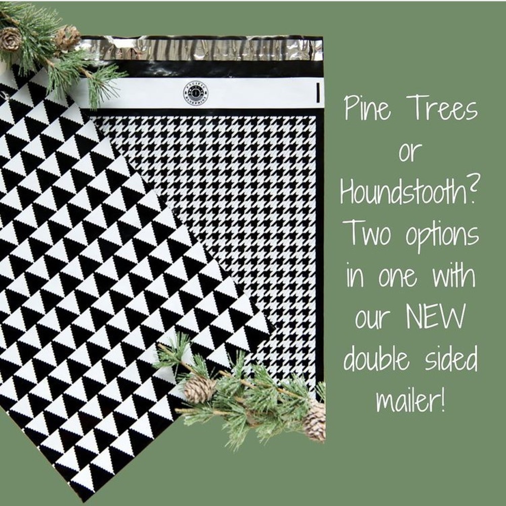 10x13 Polymailers,Black & White Print Shipping Bag